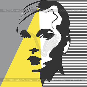 Fashion woman portrait. silhouette - vector clip art