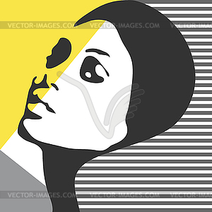 Fashion woman portrait. silhouette - vector clipart