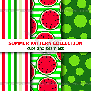 Summer pattern collection. Watermelon theme. - vector clipart