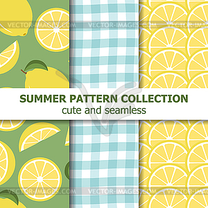 Summer pattern collection. Lemon theme. Summer - vector image