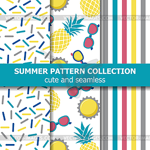 Juicy summer pattern collection. Pineapple theme. - vector clipart