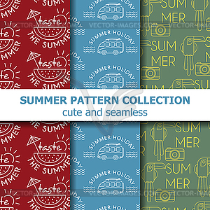 Cute summer pattern collection . Summer banner. - royalty-free vector image