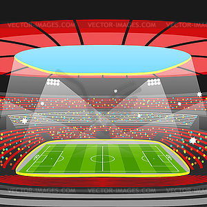 Soccer Stadium During Sports Match Football Arena Vector Image