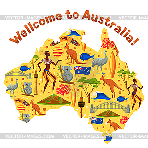 Australia map design. Australian traditional symbol - vector image