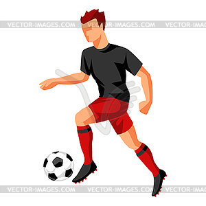 Soccer Player With Ball. Sports Football - Vector Image