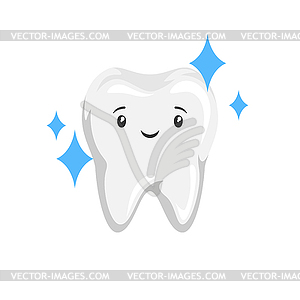 Sauberer Gesunder Zahn Lachelnd Vektor Clipart Vektorgrafik