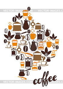 Hintergrund Mit Kaffeeikonen Lebensmittel Getranke Vektor Clipart Vektorgrafik