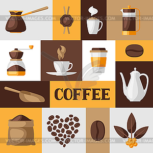 Hintergrund Mit Kaffeeikonen Lebensmittel Getranke Clipart Bild