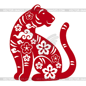 Tiger Oriental Symbol Of 22 Happy Chinese New Vector Clip Art