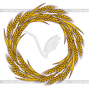 Frame with wheat. Agricultural image with natural - color vector clipart