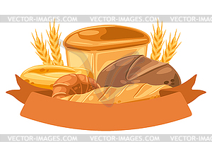 Background with bread. Image for bakeries and - vector clip art