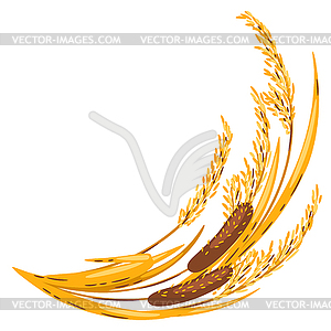 Background of bulrush or reed. autumn plant - vector clipart