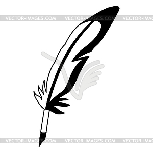 Retro writing feather. Quill pen for design and - vector image