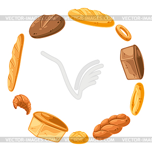 Frame with bread. Image for bakeries and - vector image