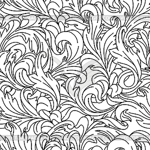 Decorative floral seamless pattern in baroque style - vector clipart