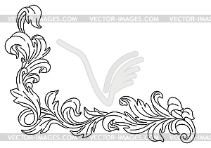 Decorative floral corner in baroque style. - vector clipart
