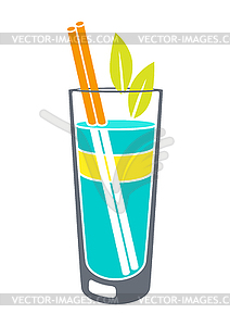 Mojito cocktail in glass. Alcoholic drink for party - vector clip art