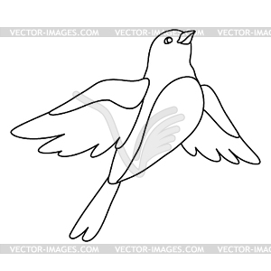 Милая летающая птичка. птичка в простом стиле - иллюстрация в векторе