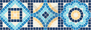 Ancient mosaic tile pattern. Decorative antique - vector clip art