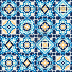 Ancient mosaic seamless pattern. Decorative - royalty-free vector clipart