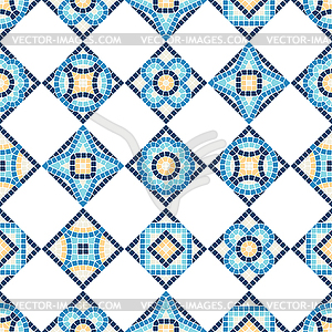 Ancient mosaic seamless pattern. Decorative - vector clipart