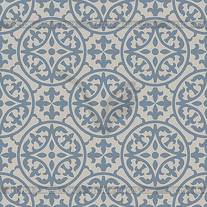 Ancient ceramic tile seamless pattern. Wall or floo - vector image