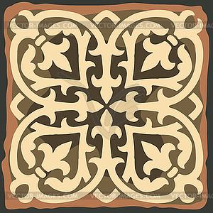 Ancient ceramic tile pattern. Wall or floor texture - vector image