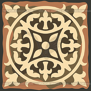 Ancient ceramic tile pattern. Wall or floor texture - vector image