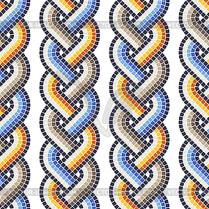 Ancient interweaving mosaic seamless pattern. - vector image