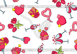 Happy Valentine Day seamless pattern. Holiday - vector clip art