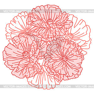 Background with poppy flowers. Beautiful - vector image