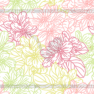 Seamless pattern with apple tree flowers. - vector image