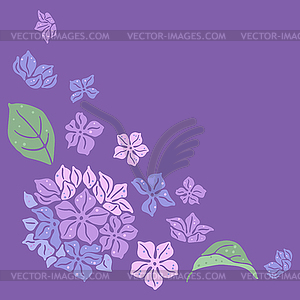 Background with hydrangea flowers. Beautiful - vector clip art