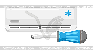 Repair air conditioner. Icon or image for industry - vector EPS clipart