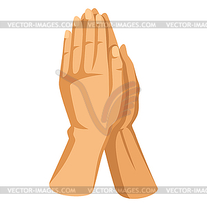 Христианские руки, сложенные в молитве. Изображение счастливой Пасхи - векторное изображение EPS