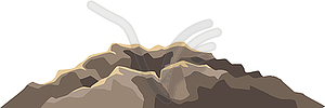 Mountain or hill. Rocky soil slope - vector image