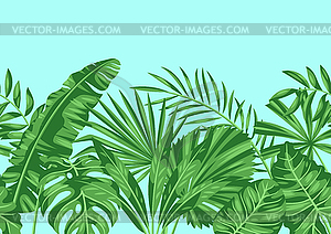 Seamless pattern with stylized palm leaves. tropica - vector image