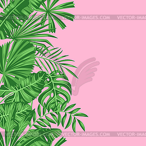 Seamless pattern with stylized palm leaves. tropica - vector EPS clipart