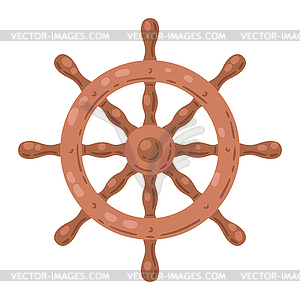 Ship steering wheel. Nautical icon. Marine cute - royalty-free vector image