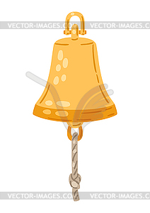 Ship bell. Nautical icon. Marine cute decorative - vector image