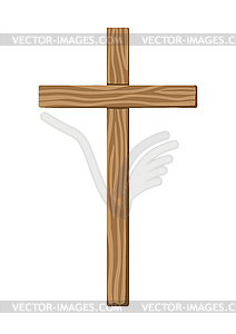 Христианский деревянный крест. Изображение счастливой Пасхи - иллюстрация в векторе