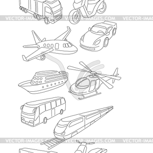 Transportation seamless pattern. Business or - vector image