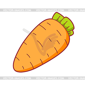 Cartoon carrot. Decorative item. Image for design - color vector clipart