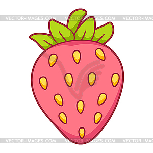 Cartoon strawberry. Decorative item. Image for - vector clipart