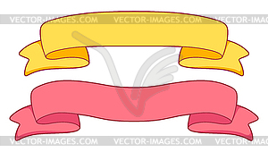 Set of cartoon ribbons. Cute decorative items - vector clipart / vector image