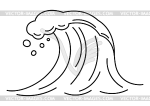 Wave with sea foam. Ocean or water splash - vector clip art