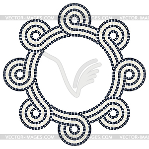 Ancient interweaving mosaic decorative element. - vector clip art