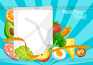 Dieting plan with food. Healthy eating and diet - vector clipart / vector image