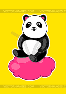 Kawaii cute little panda. Funny animal character - vector clip art