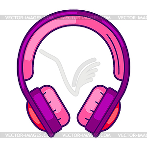 Headphones. Colorful cute icon. Creative symbol in - vector image